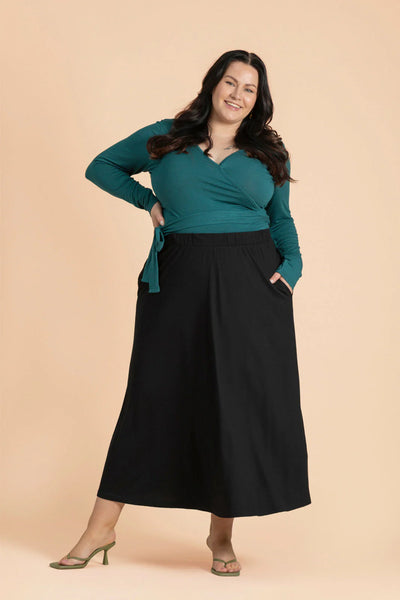 Wrap Top, Petrol
