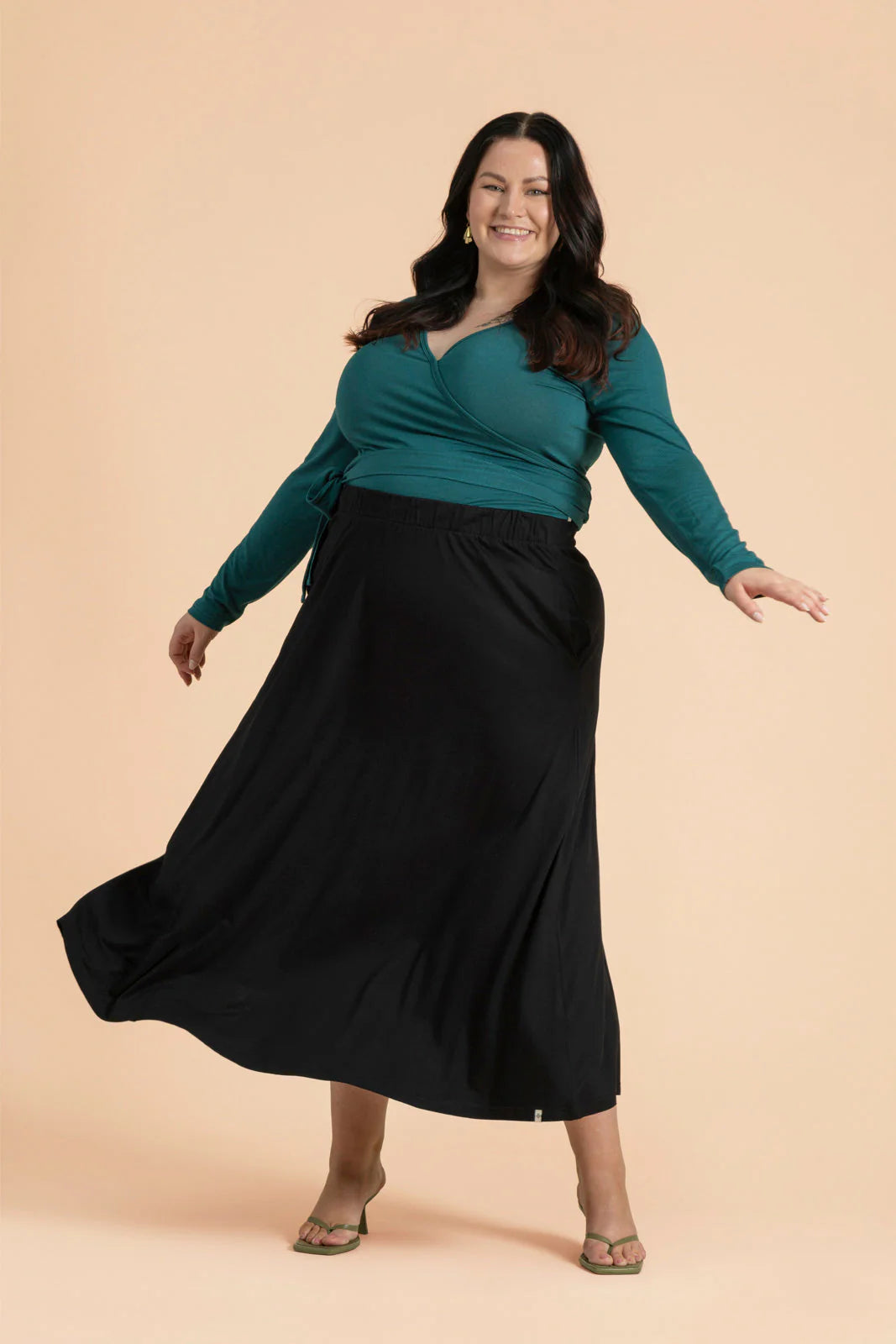 Wrap Top, Petrol