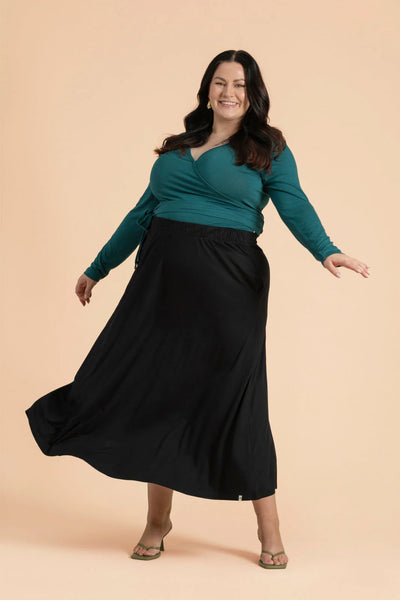 Wrap Top, Petrol