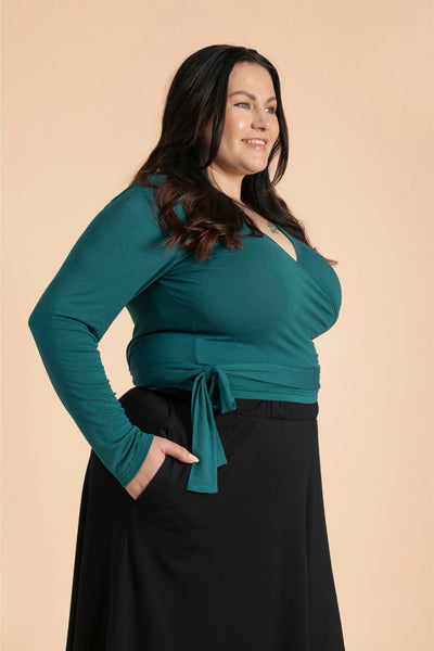 Wrap Top, Petrol