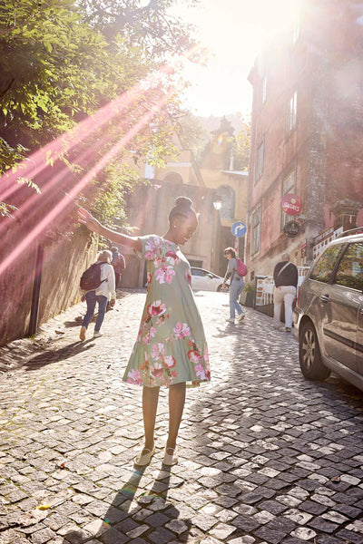 Ruffle T-Shirt Dress, Cherry Blossom