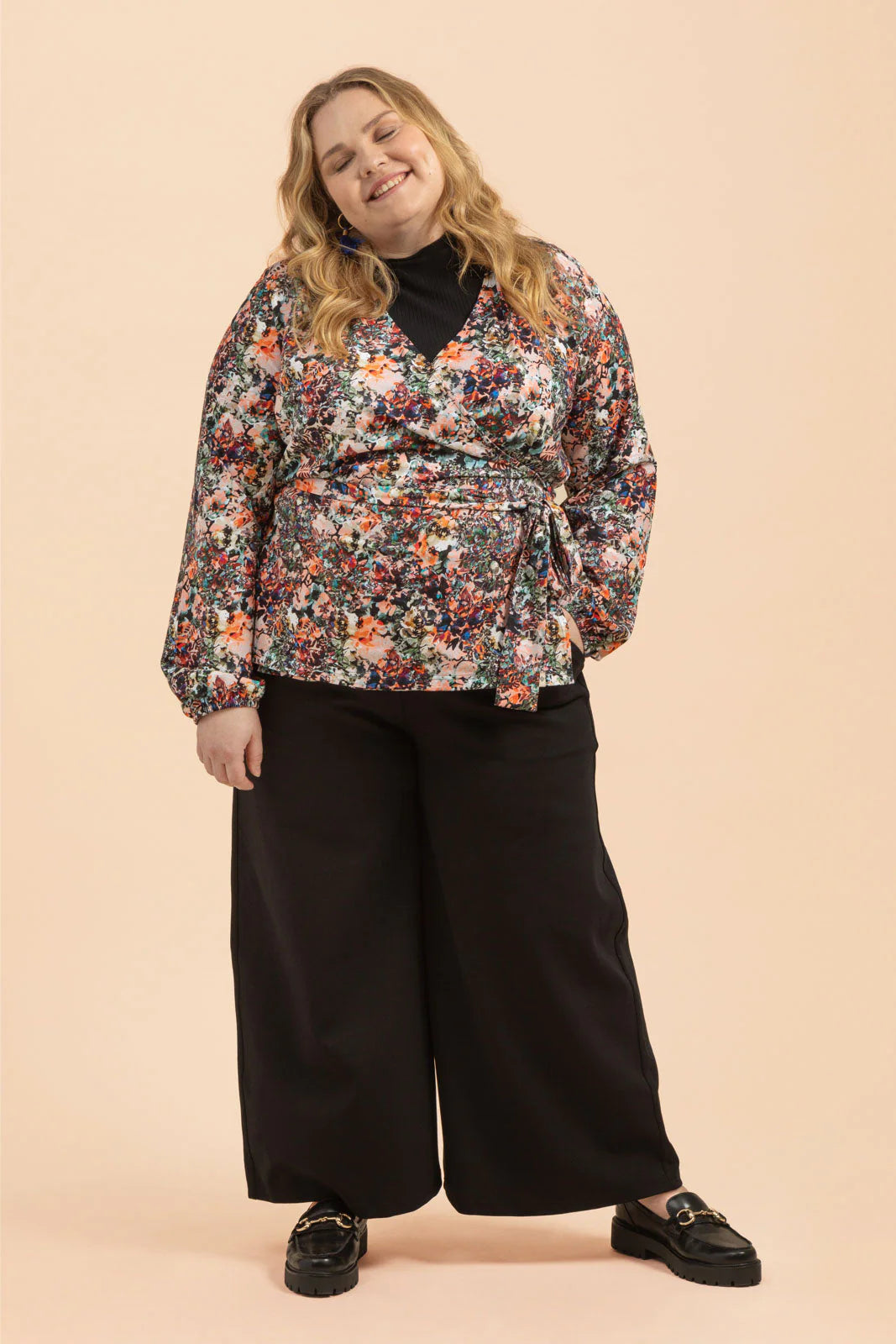Soft Wrap Blouse Blooming Forest