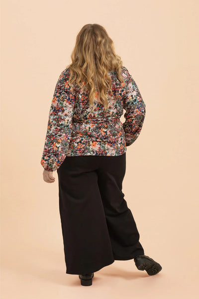 Soft Wrap Blouse Blooming Forest