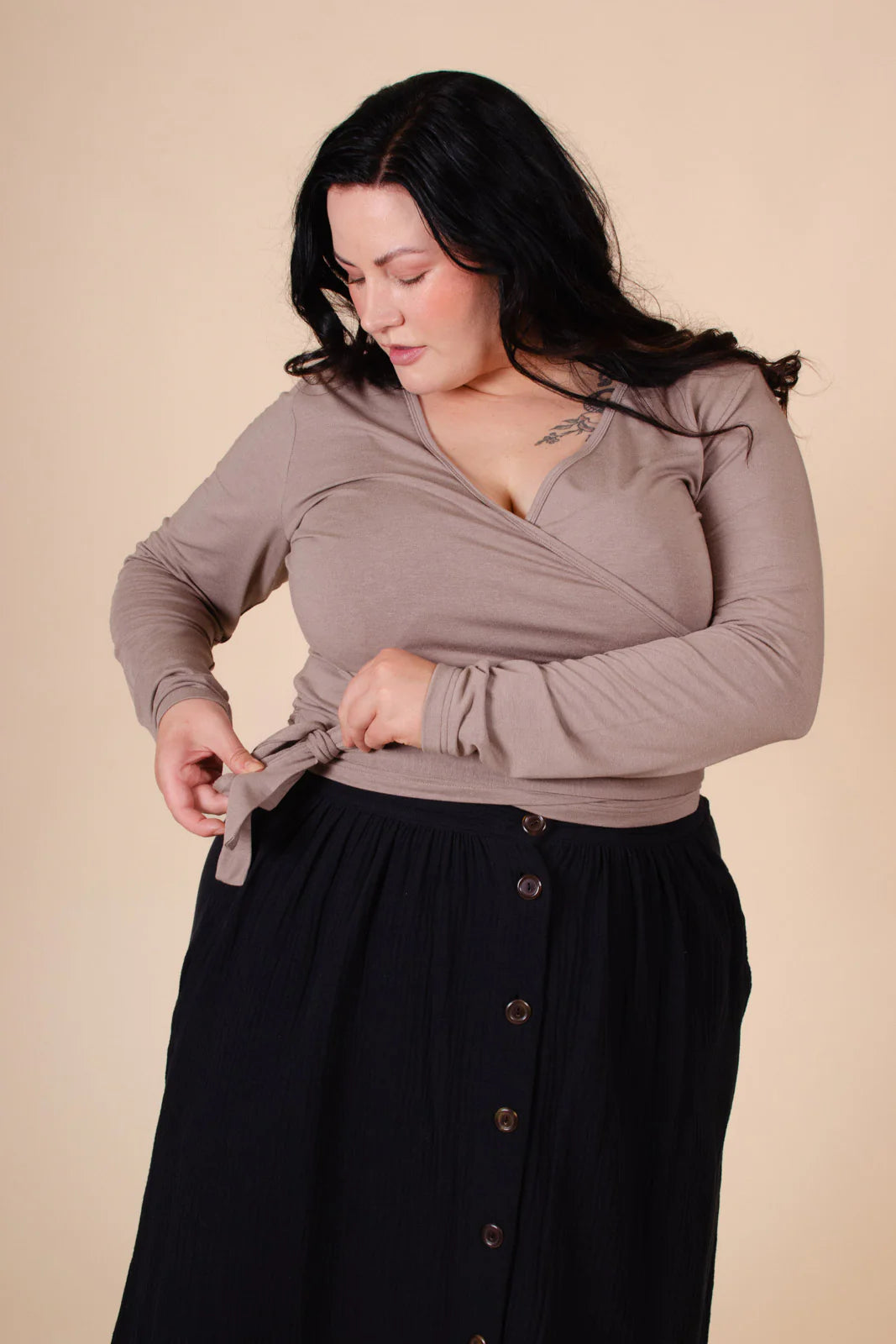 Button Skirt Black