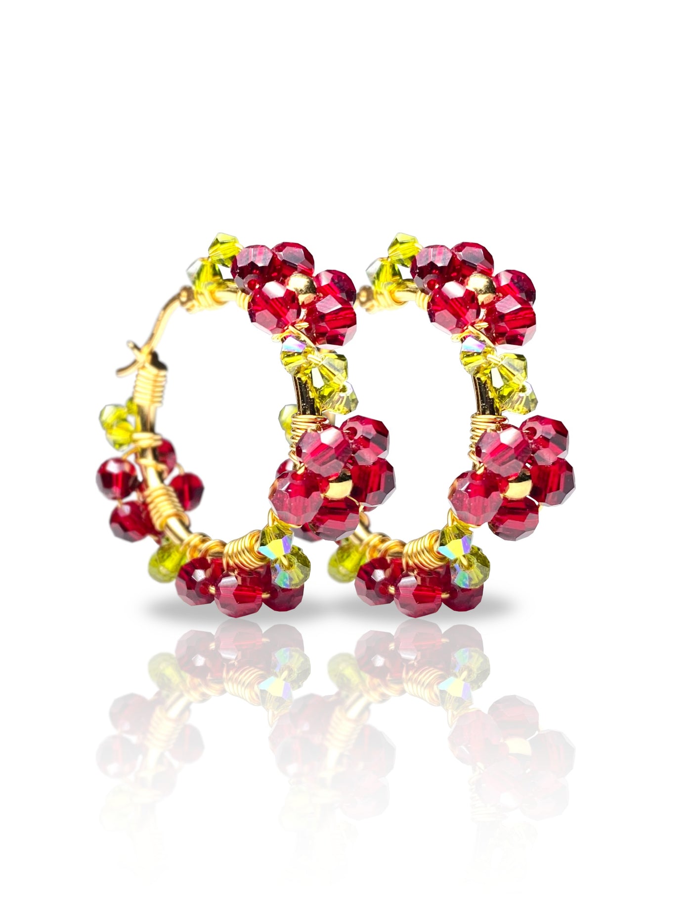 Kristalliniitty Korvakorut, Kullattu, eri värejä