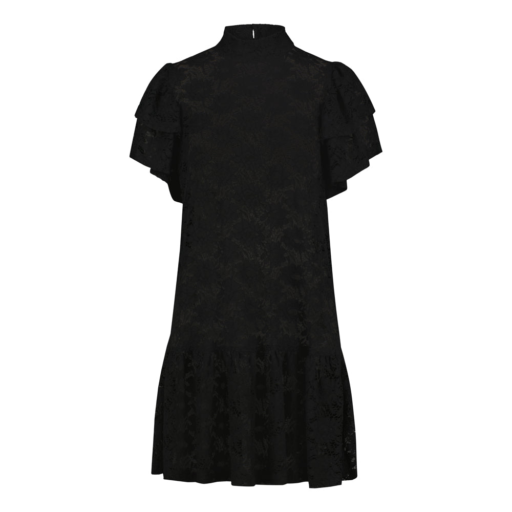 Frill Lace Dress, Licorice