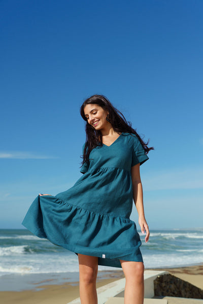 Layered Dress, Crystal Teal