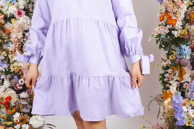 Hailey Dress Linen, Lupine