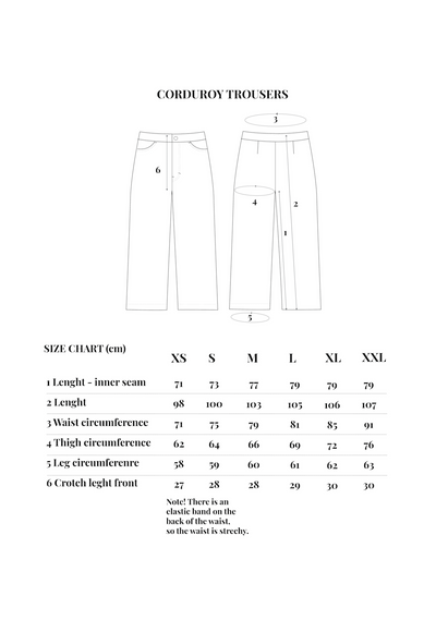 Corduroy Trousers, Black