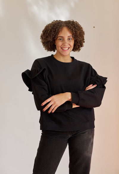 Frill Sweater, Licorice
