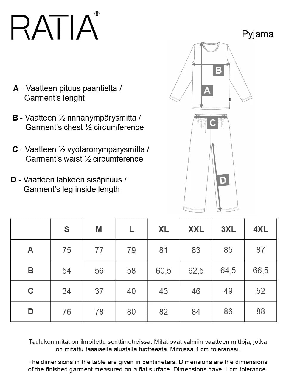 Miesten Pyjama Raita, Sininen/Viini