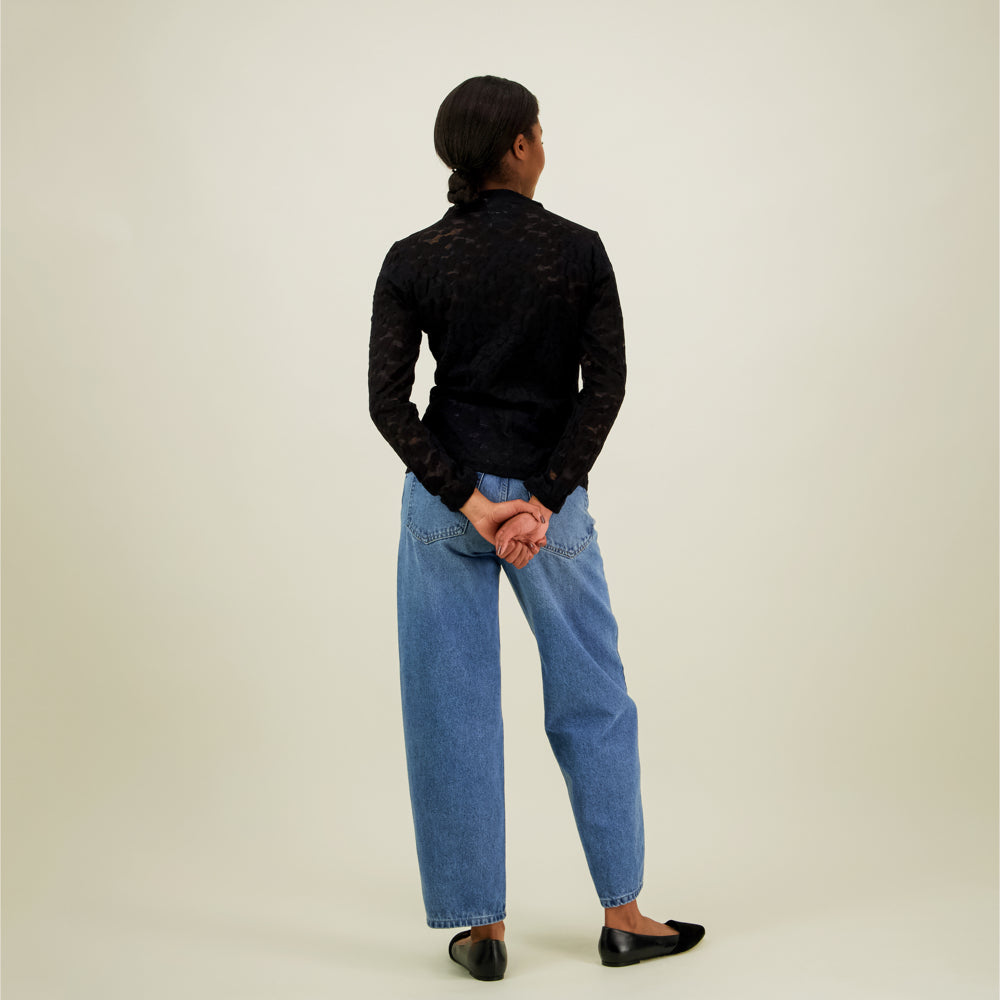 Mock Neck Shirt, Licorice