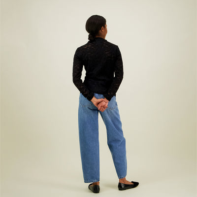 Mock Neck Shirt, Licorice