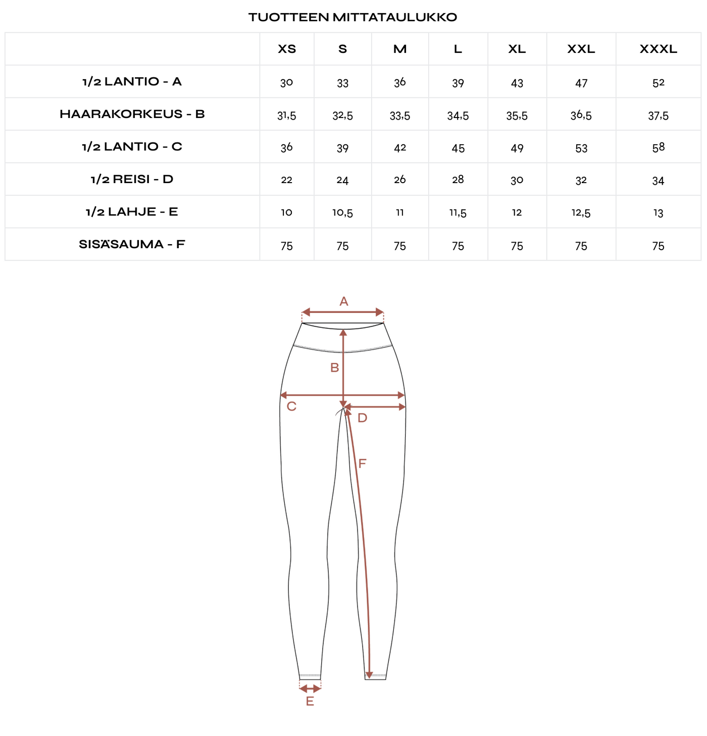 Leggingsit, Musta