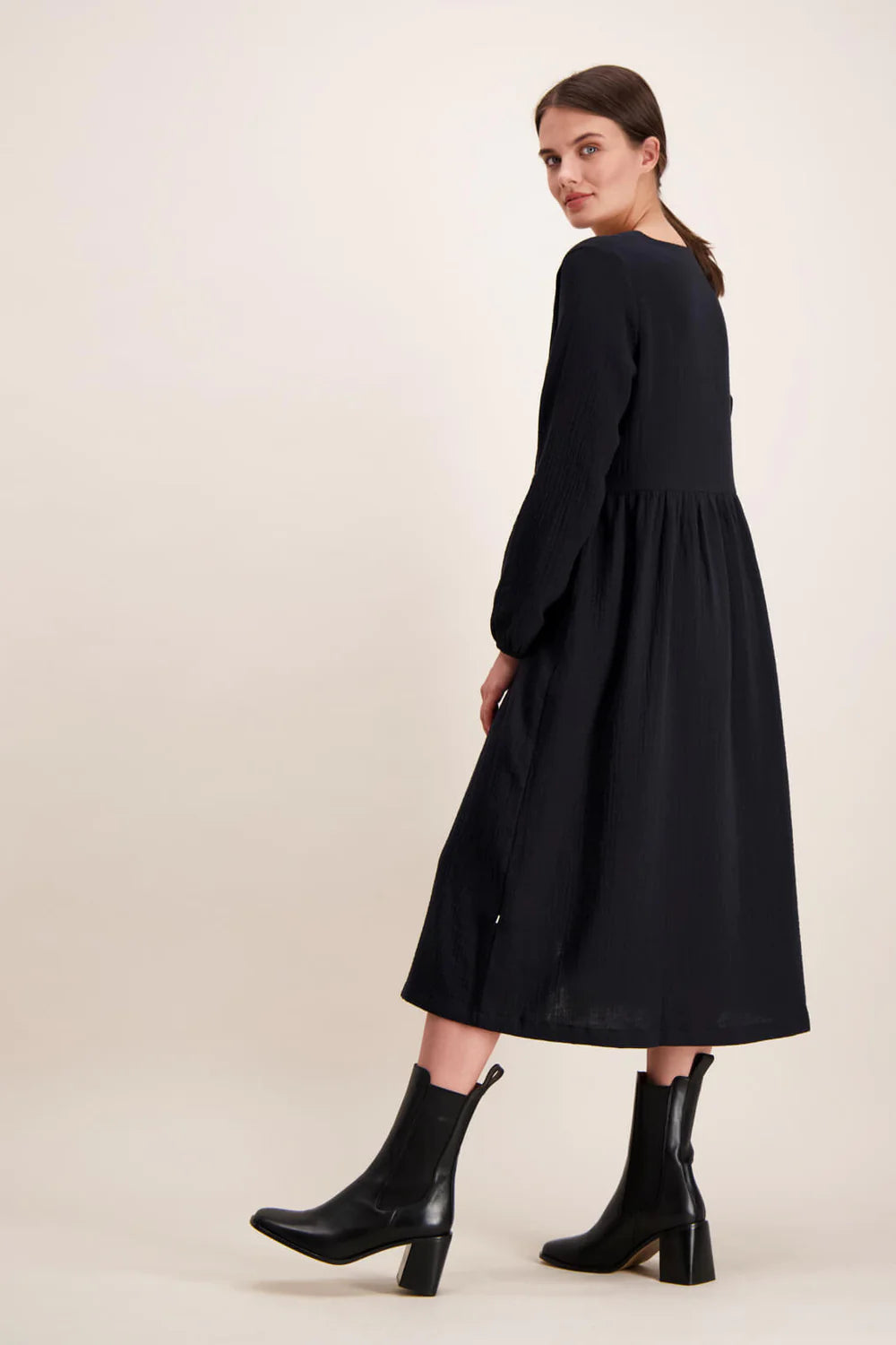 Button Dress, Black