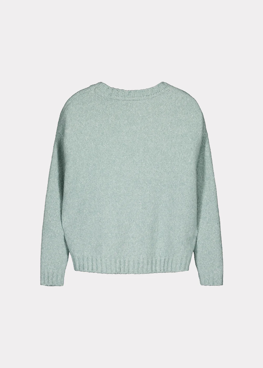 O-neck Pullover Fluffy Knit, Jade