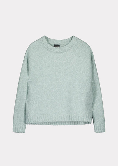 O-neck Pullover Fluffy Knit, Jade