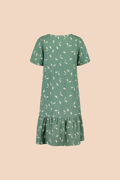 Frill Button Dress, Sage Wind