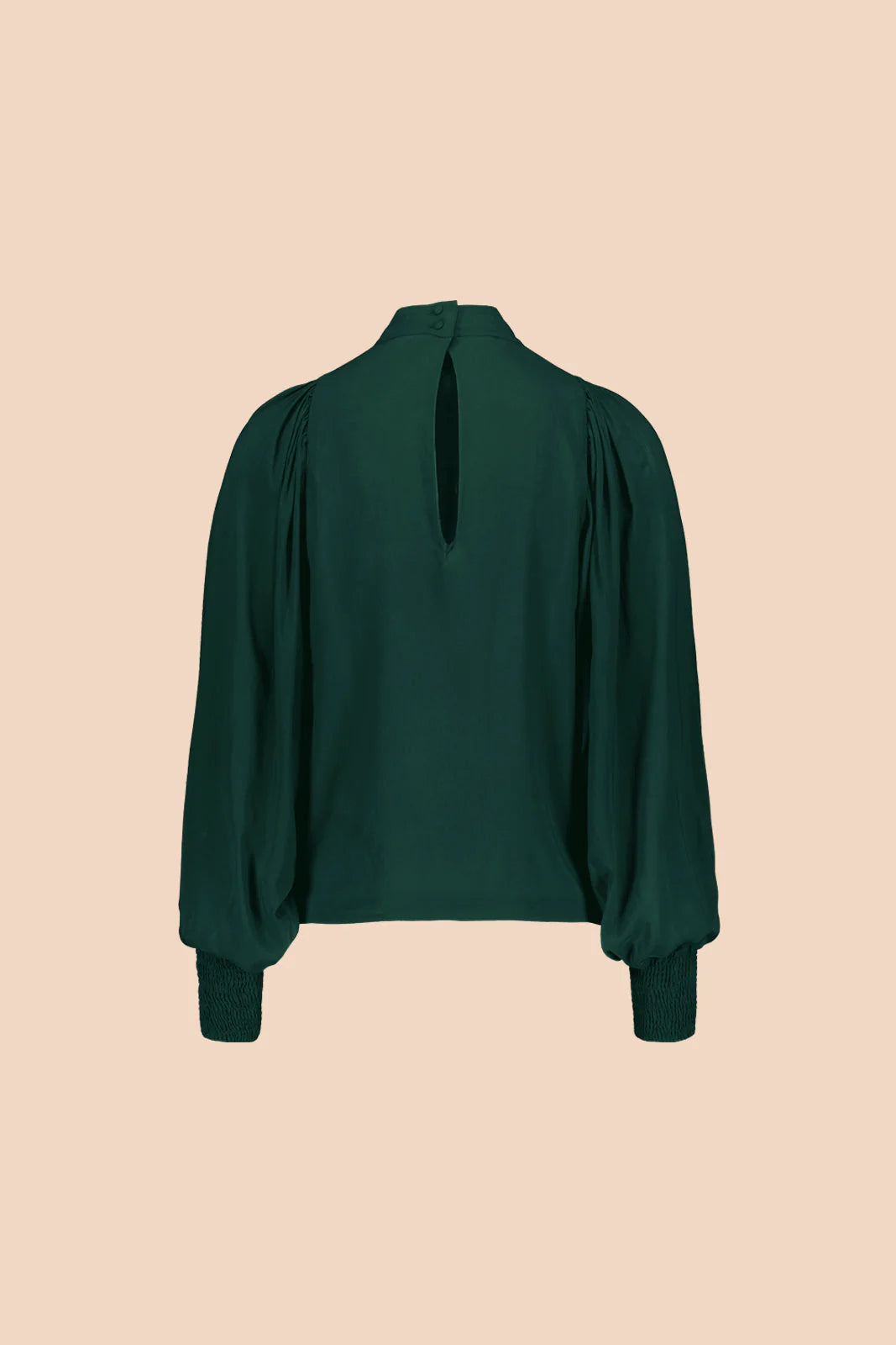 Puff Blouse, Dark Green