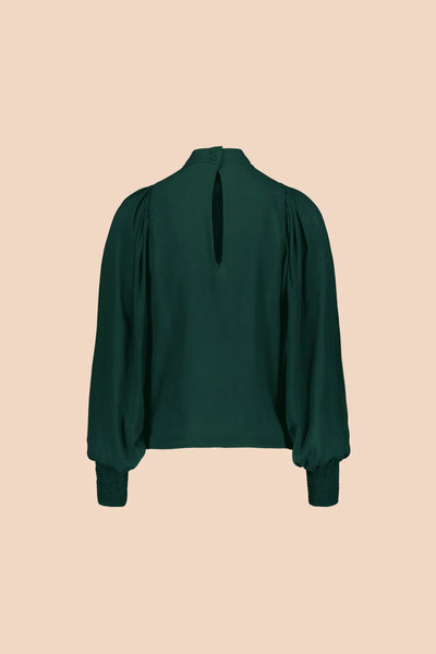 Puff Blouse, Dark Green