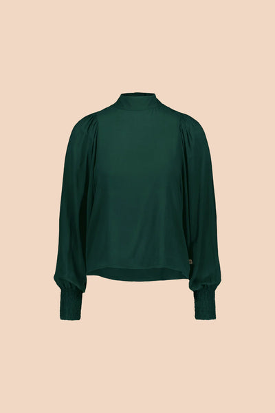 Puff Blouse, Dark Green