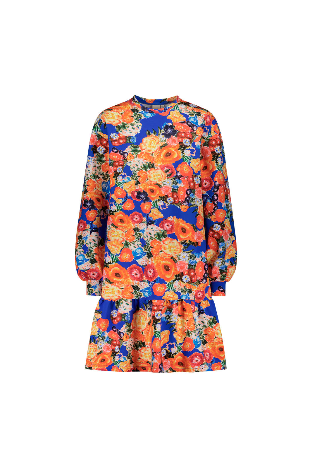 Ruffle Sweatshirt Dress, Marigold