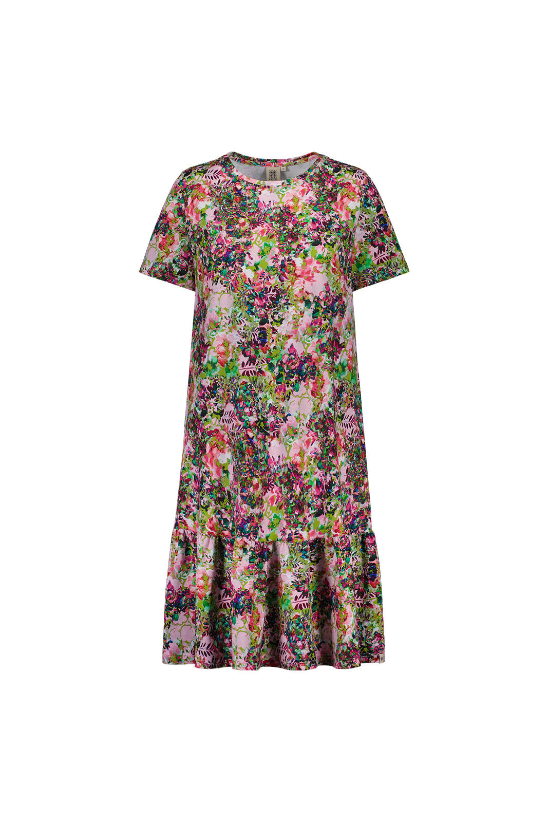 Ruffle T-Shirt Dress, Blooming Forest Bright