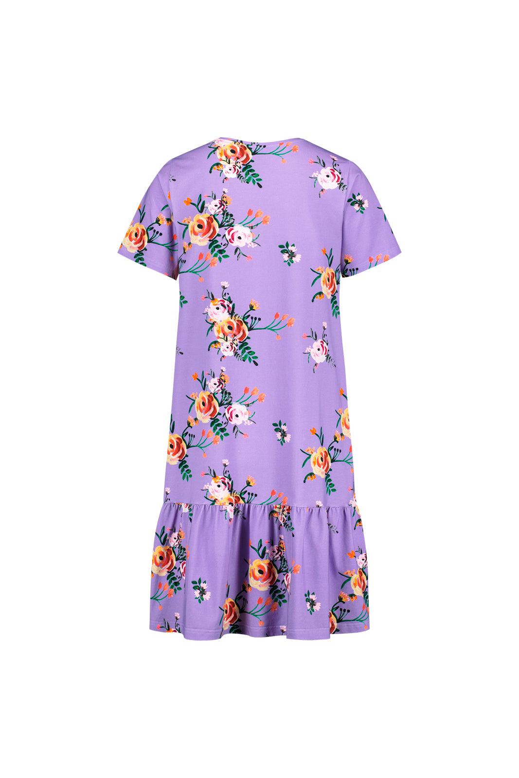 Ruffle T-Shirt Dress, Lavender Bloom