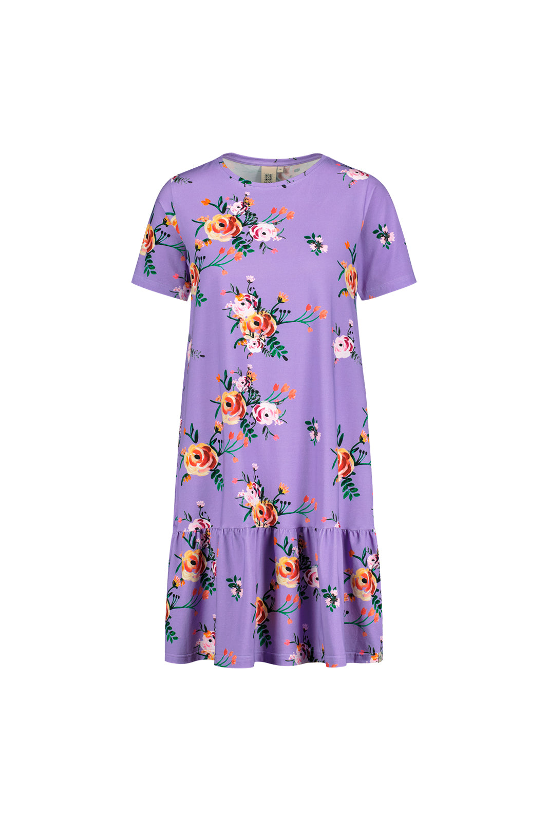 Ruffle T-Shirt Dress, Lavender Bloom