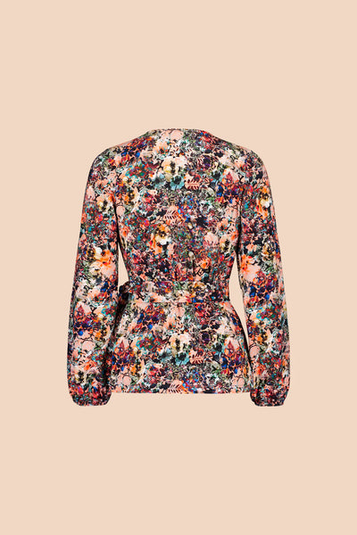 Soft Wrap Blouse Blooming Forest