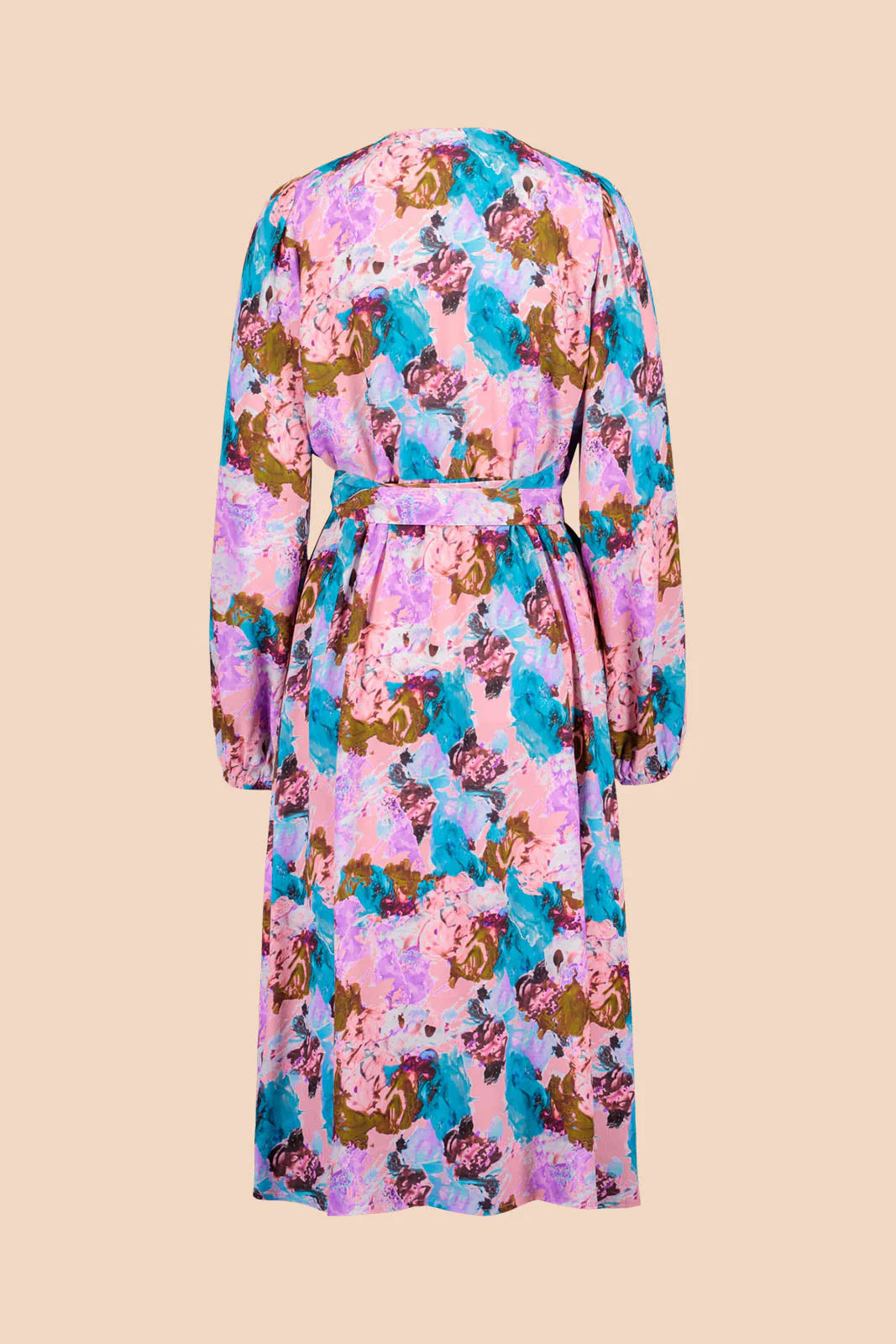 Wrap Midi Dress, Candy Aquarelle