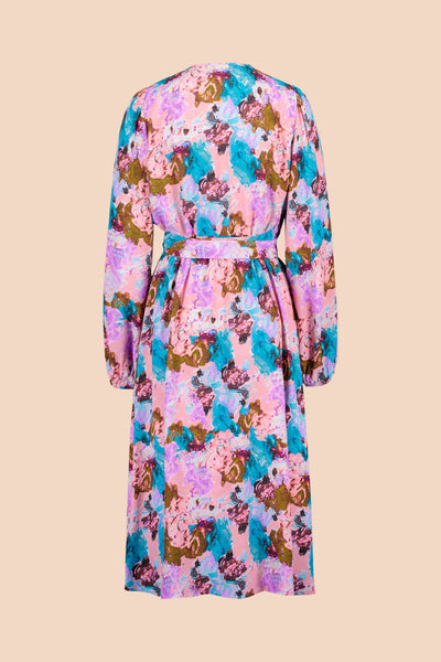 Wrap Midi Dress, Candy Aquarelle
