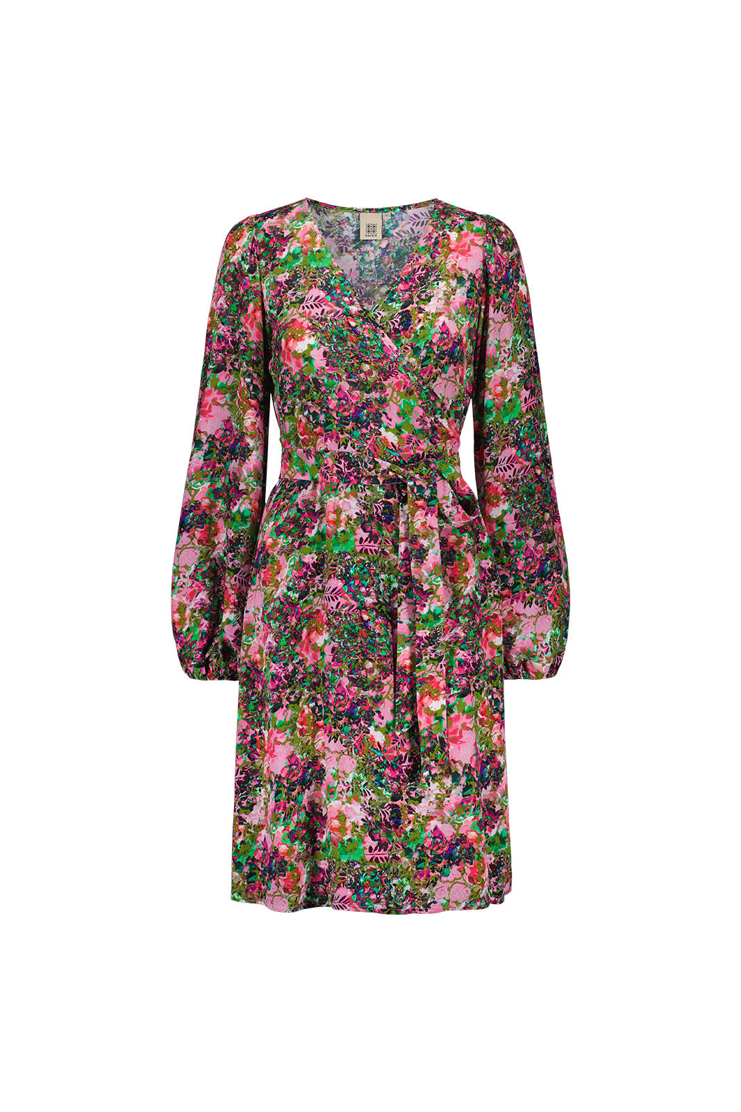 Wrap Mini Dress, Blooming Forest Bright
