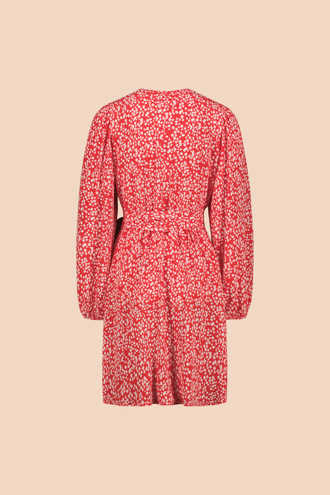 Wrap Mini Dress, Flora Red