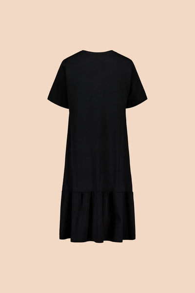 Ruffle T-Shirt Dress, Black