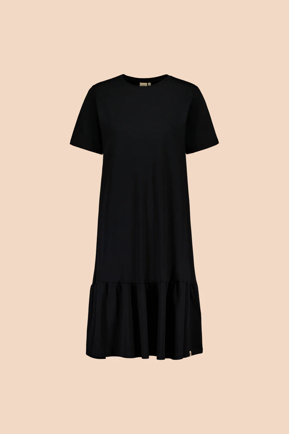 Ruffle T-Shirt Dress, Black