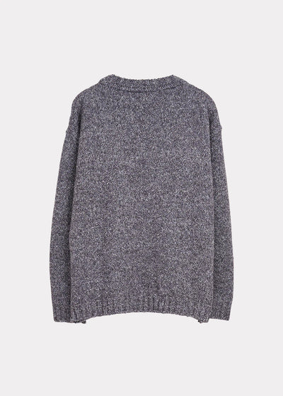 O-neck Pullover Fluffy Knit, Granit Grey