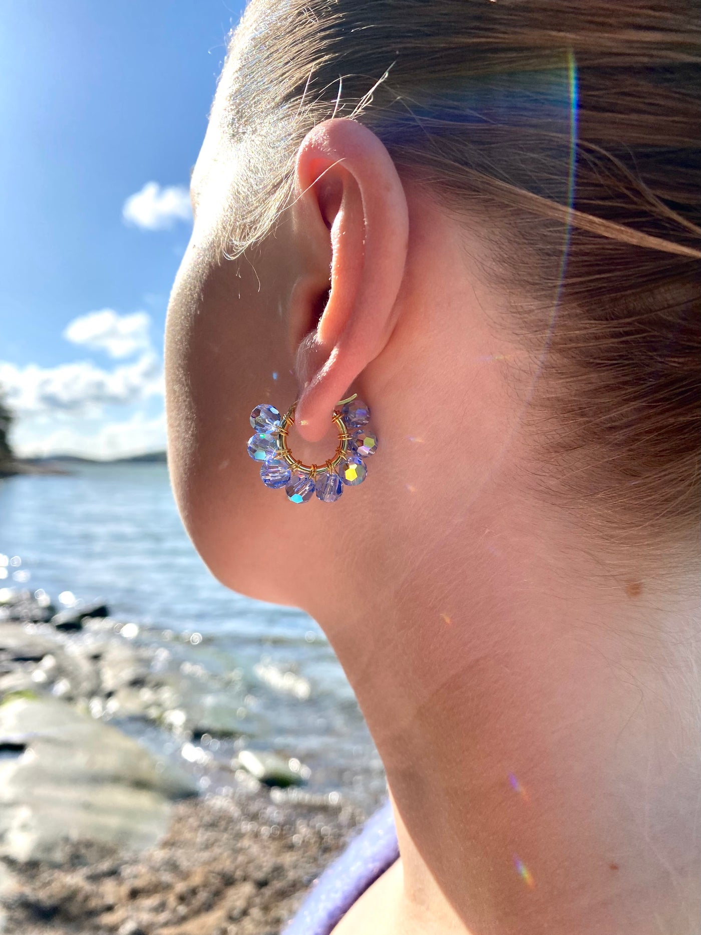 Pikkurenkaat Korvakorut, Kullattu, eri värejä