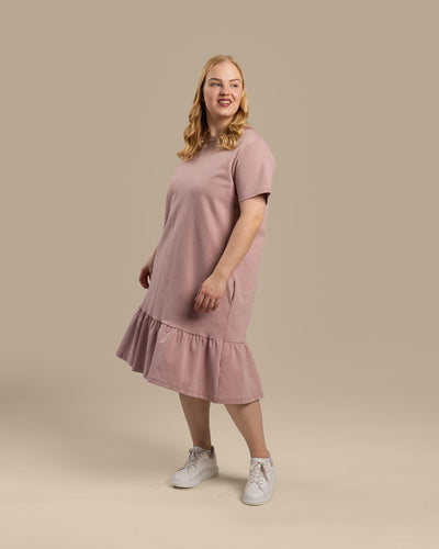 Poimuhelmainen Mekko Roosa