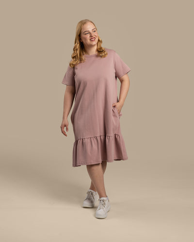Poimuhelmainen Mekko Roosa