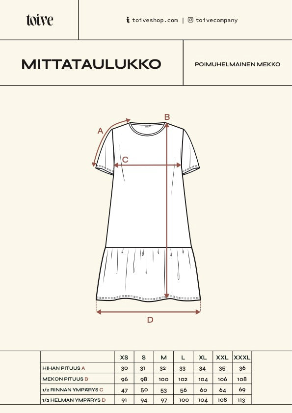 Poimuhelmainen Mekko Roosa