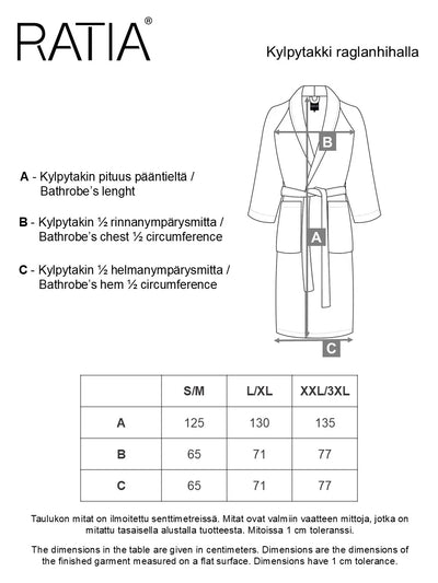 Unisex Kylpytakki Raita, Hiekka/Musta