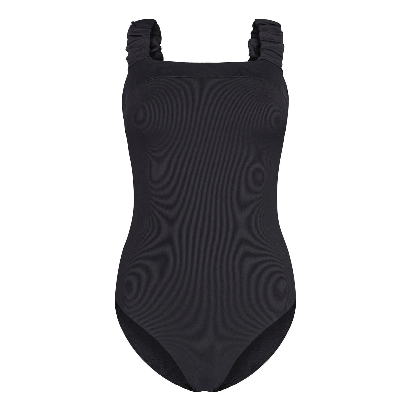 Swimsuit With Ruffles, Black