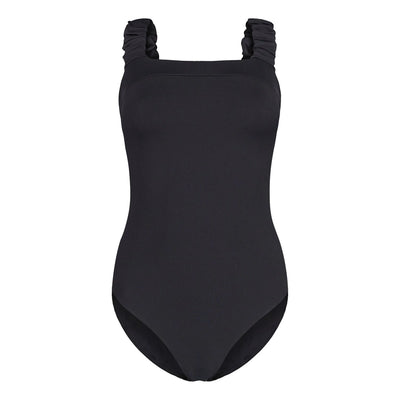 Swimsuit With Ruffles, Black