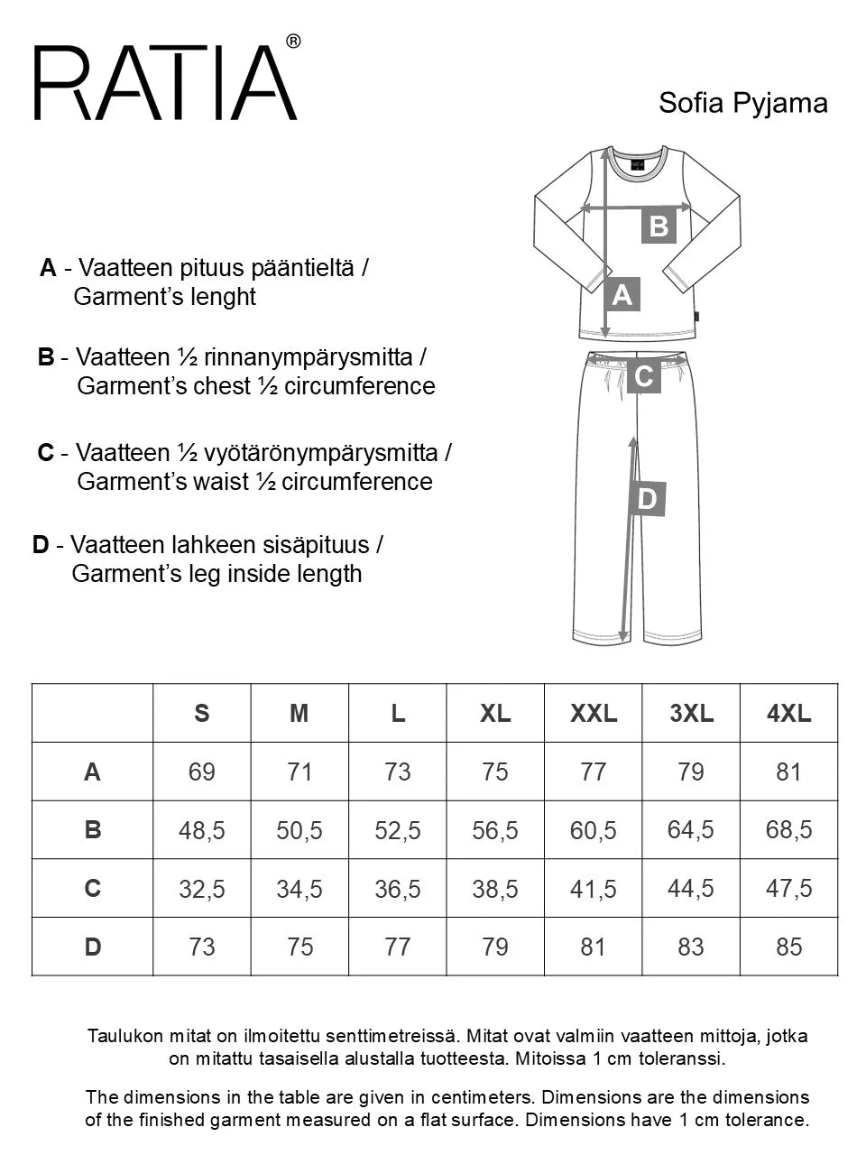 Sofia Pyjama Nurinkurin, Pinkki/Vihreä