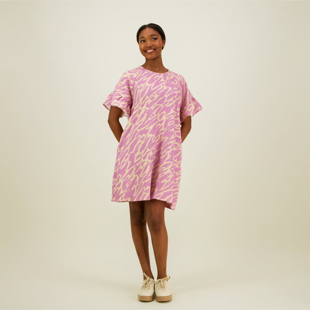 Sophy Frill Dress, Purple