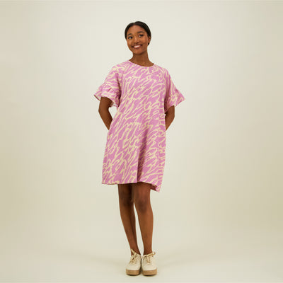 Sophy Frill Dress, Purple