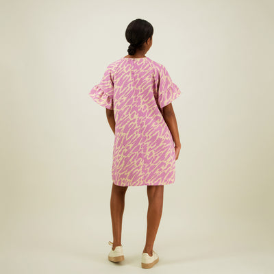Sophy Frill Dress, Purple
