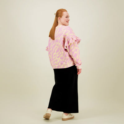 Sophy Frill Sweater, Purple