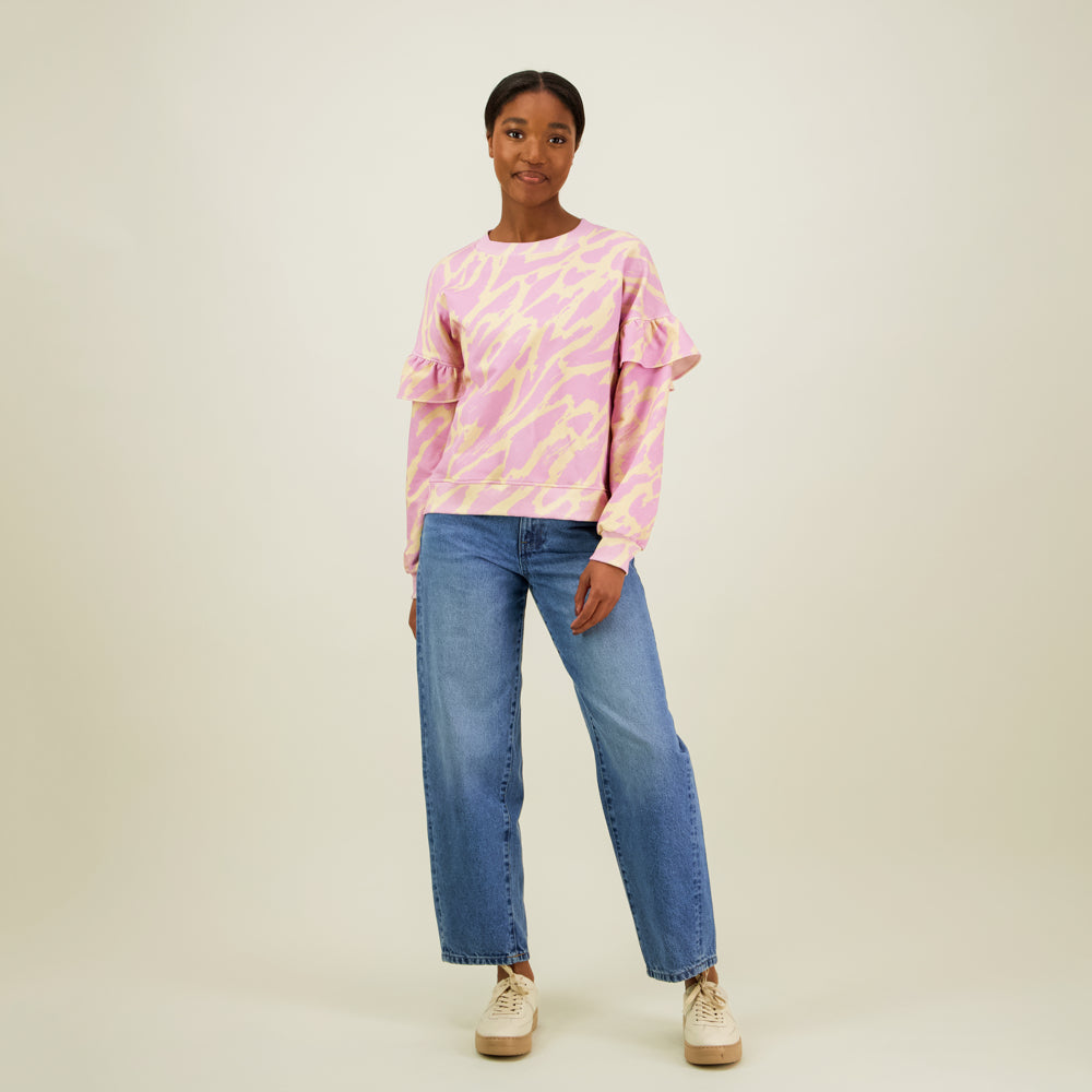 Sophy Frill Sweater, Purple